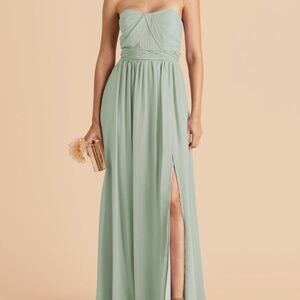 Birdy Grey Sage Grace Convertible Bridesmaid Dress with Slit